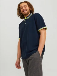 Jack & Jones Poloshirt Fit Polo Shirt JJEPAULOS Sommer Hemd Pique (1-tlg) (3615) Dunkelblau (3615)