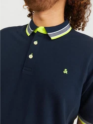 Jack & Jones Poloshirt Fit Polo Shirt JJEPAULOS Sommer Hemd Pique (1-tlg) (3615) Dunkelblau (3615)