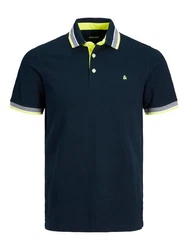 Jack & Jones Poloshirt Fit Polo Shirt JJEPAULOS Sommer Hemd Pique (1-tlg) (3615) Dunkelblau (3615)