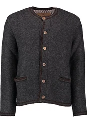 OS-Trachten Strickjacke Fudei Dunkelgrau/Hellblau/Grau/Schwarz