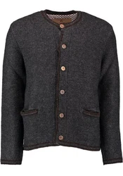 OS-Trachten Strickjacke Fudei Dunkelgrau/Hellblau/Grau/Schwarz