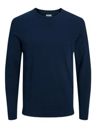 Jack & Jones Strickpullover JJEBASIC KNIT CREW NECK Marineblau