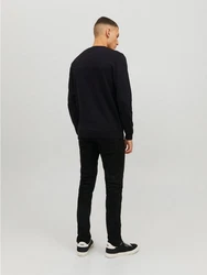 Jack & Jones Strickpullover JJEBASIC KNIT CREW NECK schwarz