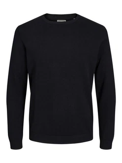 Jack & Jones Strickpullover JJEBASIC KNIT CREW NECK schwarz