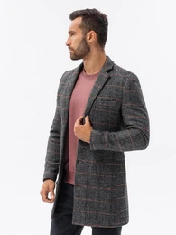 Kurzmantel Herren-Karomantel einreihig - schwarz V2 C500 XL