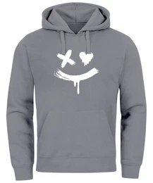 Hoodie Hoodie Herren Bedruckt Techwear Fashion Streetstyle Smiling Face