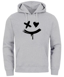 Hoodie Hoodie Herren Bedruckt Techwear Fashion Streetstyle Smiling Face