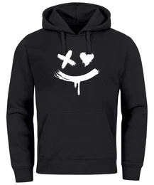 Hoodie Hoodie Herren Bedruckt Techwear Fashion Streetstyle Smiling Face