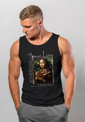 MoonWorks Herren Tanktop Mona Lisa Parodie Meme Silber/Rot/Braun/Gelb