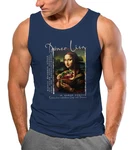 MoonWorks Herren Tanktop Mona Lisa Parodie Meme Blau/Dunkelblau MoonWorks Herren Tanktop Mona Lisa Parodie Meme Blau/Dunkelblau