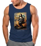 MoonWorks Herren Tanktop Mona Lisa Parodie Meme Blau/Dunkelblau/Hellblau MoonWorks Herren Tanktop Mona Lisa Parodie Meme Blau/Dunkelblau/Hellblau