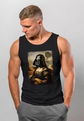 MoonWorks Herren Tanktop Mona Lisa Parodie Meme Schwarz/Dunkelgrau