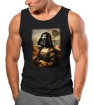 MoonWorks Herren Tanktop Mona Lisa Parodie Meme Schwarz/Dunkelgrau MoonWorks Herren Tanktop Mona Lisa Parodie Meme Schwarz/Dunkelgrau