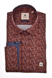 Hatico Langarmhemd Regular Fit Businesshemd Rot/Bordeaux