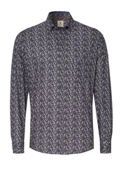 Hatico Langarmhemd Regular Fit Businesshemd Schwarz/Braun/Dunkelblau/Grau