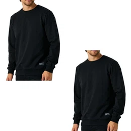 Sweatshirt Herren Pullover bequeme Sweater (2-tlg) aus Baumwollmischung