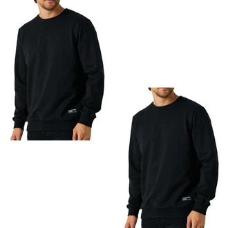 COMEOR Sweatshirt Herren Pullover bequeme Sweater Schwarz/Dunkelblau/Blau