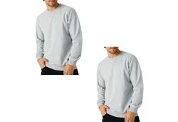 COMEOR Sweatshirt Herren Pullover bequeme Sweater Grau/Hellgrau