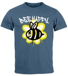 Neverless Print-Shirt Herren T-Shirt Aufdruck Bee Happy 