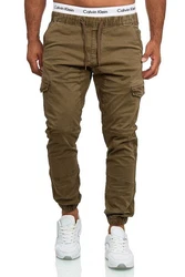 Indicode Cargohose LEVI Khaki/Dunkelgrün