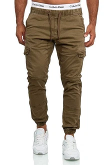 Indicode Cargohose LEVI Khaki/Dunkelgrün