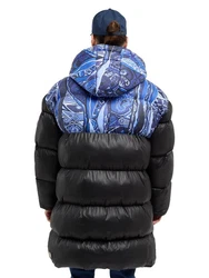 CARLO COLUCCI Wollmantel DeZordo Schwarz/Hellblau/Blau