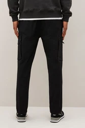 Next Slim Fit Stretch-Cargohose Utility-Stil Dunkelblau/Schwarz