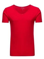 WOTEGA V-Shirt Nasus Basic Tee V-Neck Rot/Dunkelrot