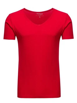 WOTEGA V-Shirt Nasus Basic Tee V-Neck Rot/Dunkelrot