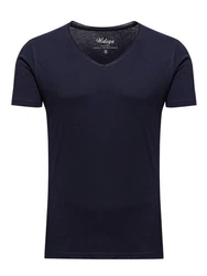 WOTEGA V-Shirt Nasus Basic Tee V-Neck Dunkelblau