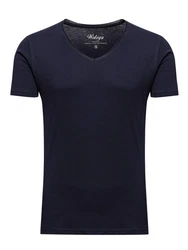 WOTEGA V-Shirt Nasus Basic Tee V-Neck Dunkelblau