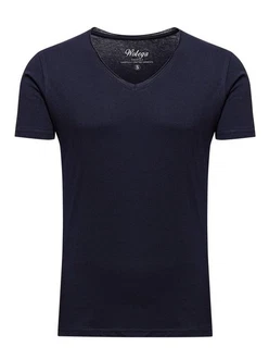 WOTEGA V-Shirt Nasus Basic Tee V-Neck Dunkelblau