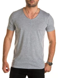 WOTEGA V-Shirt Nasus Basic Tee V-Neck Grau/Hellgrau/Dunkelgrau