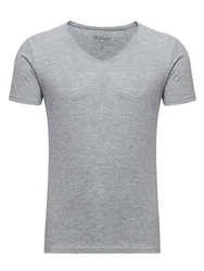 WOTEGA V-Shirt Nasus Basic Tee V-Neck Grau/Hellgrau/Dunkelgrau