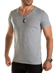 WOTEGA V-Shirt Nasus Basic Tee V-Neck Grau/Hellgrau/Dunkelgrau