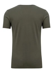 WOTEGA V-Shirt Nasus Basic Tee V-Neck Dunkelgrün/Khaki