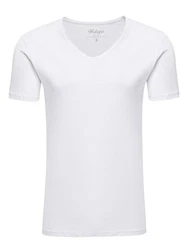 WOTEGA V-Shirt Nasus Basic Tee V-Neck Creme/Weiß