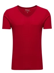 WOTEGA V-Shirt Nasus Basic Tee V-Neck Rot/Rosa/Dunkelrot