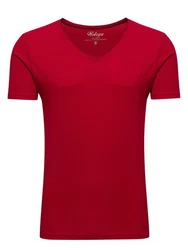 WOTEGA V-Shirt Nasus Basic Tee V-Neck Rot/Rosa/Dunkelrot