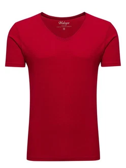 WOTEGA V-Shirt Nasus Basic Tee V-Neck Rot/Rosa/Dunkelrot WOTEGA V-Shirt Nasus Basic Tee V-Neck Rot/Rosa/Dunkelrot