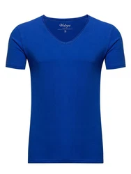 WOTEGA V-Shirt Nasus Basic Tee V-Neck Blau/Dunkelblau