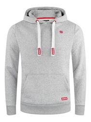 riverso Herren Kapuzenpullover RIVLinus Hoodie Sweatshirt Grau/Hellgrau