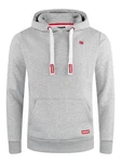 riverso Herren Kapuzenpullover RIVLinus Hoodie Sweatshirt Grau/Hellgrau