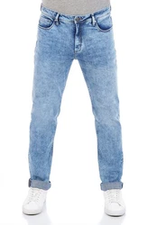 DENIMFY Straight-Jeans Herren Jeanshose DFMiro Straight Fit Hellblau/Blau