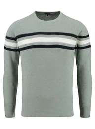 Strickpullover Booking fr Herren kontrast Look gestreift MST00119
