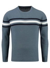 Strickpullover Booking fr Herren kontrast Look gestreift MST00119
