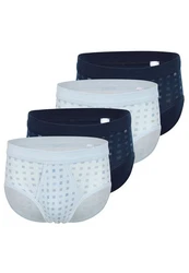 Schiesser Slip 4er Pack Cotton Essentials Feinripp Dunkelblau/Blau/Hellblau
