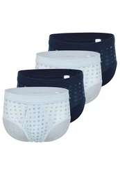 Schiesser Slip 4er Pack Cotton Essentials Feinripp Dunkelblau/Blau/Hellblau