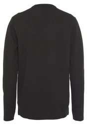BOSS ORANGE Langarmshirt mit Kontrastband im Kragen Schwarz/Dunkelgrau/Dunkelgrün/Khaki