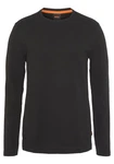 BOSS ORANGE Langarmshirt mit Kontrastband im Kragen Schwarz/Dunkelgrau/Dunkelgrün/Khaki